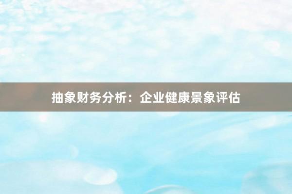 抽象财务分析：企业健康景象评估